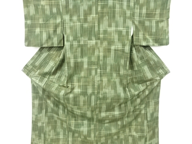 JAPANESE KIMONO / VINTAGE KIMONO / TSUMUGI / WOVEN BRUSH-MARKED